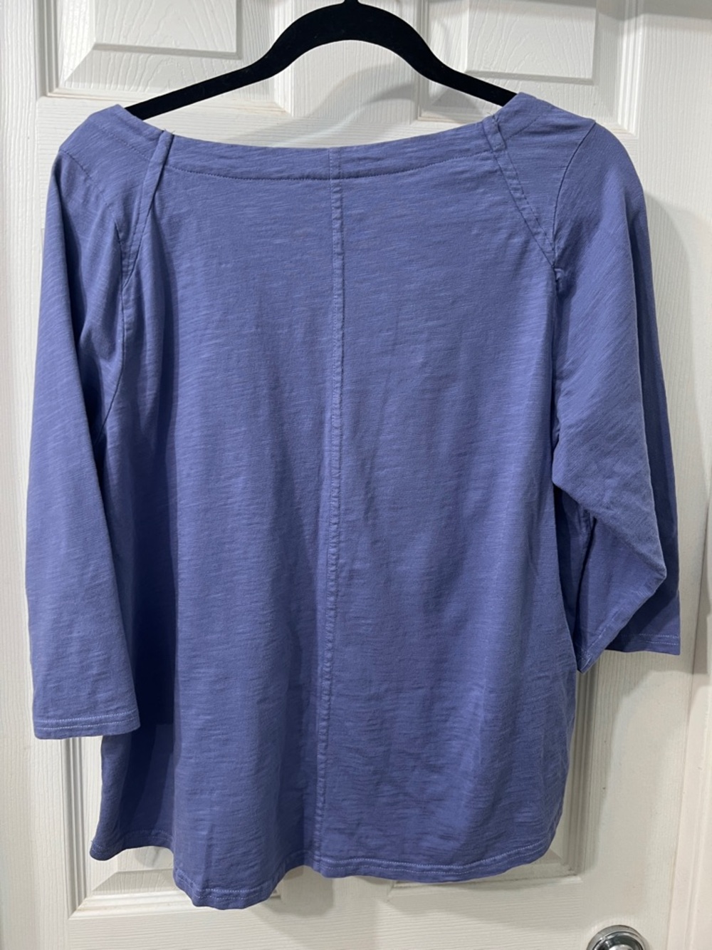 Pact Women's Boatneck 3/4 Sleeve Top - Periwinkle Blue - Picture 3 of 3